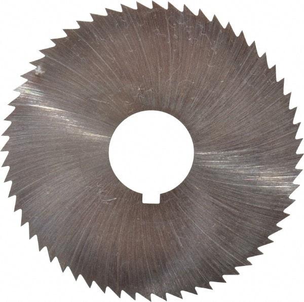 Made in USA - 2-1/4" Diam x 0.018" Blade Thickness x 5/8" Arbor Hole Diam, 60 Tooth Slitting and Slotting Saw - Arbor Connection, Right Hand, Uncoated, High Speed Steel, Concave Ground, Contains Keyway - Best Tool & Supply