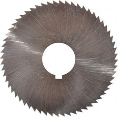 Made in USA - 2-1/4" Diam x 0.018" Blade Thickness x 5/8" Arbor Hole Diam, 60 Tooth Slitting and Slotting Saw - Arbor Connection, Right Hand, Uncoated, High Speed Steel, Concave Ground, Contains Keyway - Best Tool & Supply