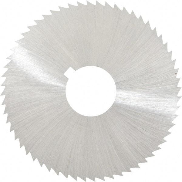 Made in USA - 2-1/4" Diam x 0.02" Blade Thickness x 5/8" Arbor Hole Diam, 60 Tooth Slitting and Slotting Saw - Arbor Connection, Right Hand, Uncoated, High Speed Steel, Concave Ground, Contains Keyway - Best Tool & Supply