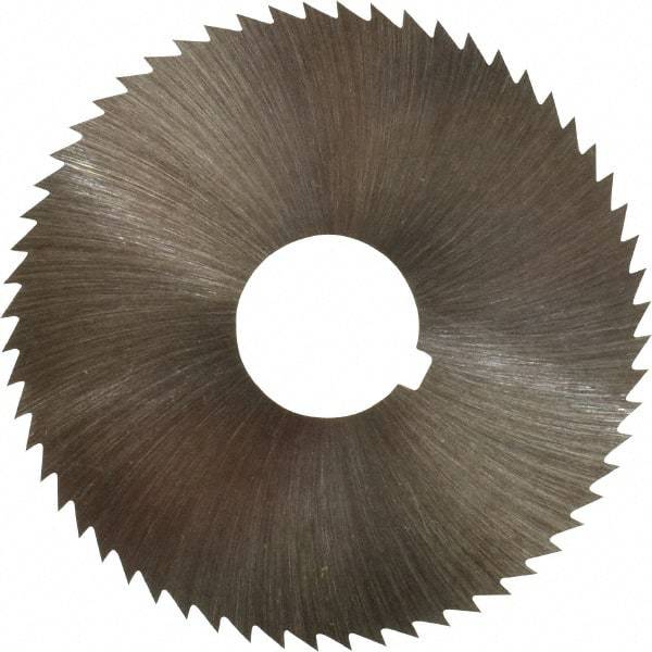 Made in USA - 2-1/4" Diam x 0.028" Blade Thickness x 5/8" Arbor Hole Diam, 60 Tooth Slitting and Slotting Saw - Arbor Connection, Right Hand, Uncoated, High Speed Steel, Concave Ground, Contains Keyway - Best Tool & Supply