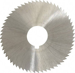 Made in USA - 2-1/4" Diam x 0.036" Blade Thickness x 5/8" Arbor Hole Diam, 60 Tooth Slitting and Slotting Saw - Arbor Connection, Right Hand, Uncoated, High Speed Steel, Concave Ground, Contains Keyway - Best Tool & Supply