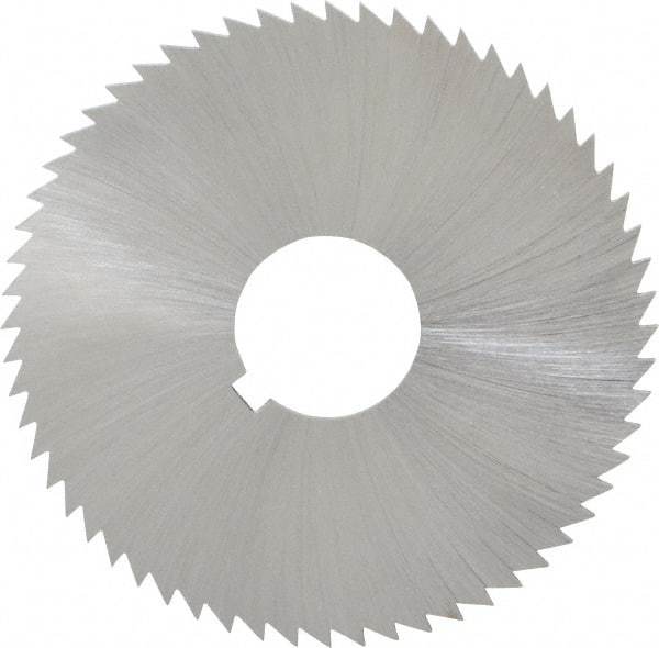 Made in USA - 2-1/4" Diam x 0.051" Blade Thickness x 5/8" Arbor Hole Diam, 60 Tooth Slitting and Slotting Saw - Arbor Connection, Right Hand, Uncoated, High Speed Steel, Concave Ground, Contains Keyway - Best Tool & Supply