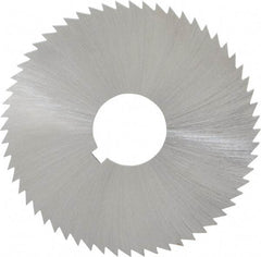 Made in USA - 2-1/4" Diam x 0.051" Blade Thickness x 5/8" Arbor Hole Diam, 60 Tooth Slitting and Slotting Saw - Arbor Connection, Right Hand, Uncoated, High Speed Steel, Concave Ground, Contains Keyway - Best Tool & Supply