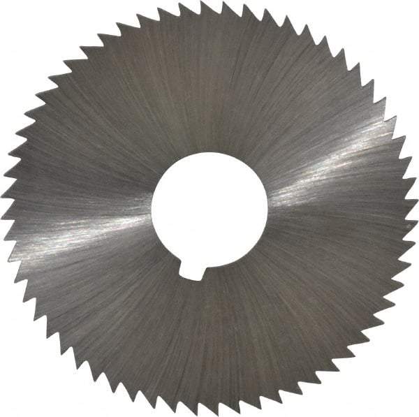 Made in USA - 2-1/4" Diam x 0.064" Blade Thickness x 5/8" Arbor Hole Diam, 60 Tooth Slitting and Slotting Saw - Arbor Connection, Right Hand, Uncoated, High Speed Steel, Concave Ground, Contains Keyway - Best Tool & Supply