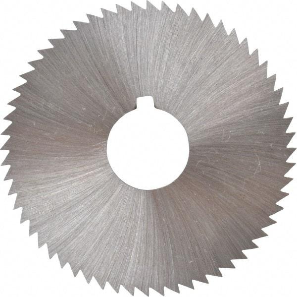 Made in USA - 2-1/4" Diam x 0.081" Blade Thickness x 5/8" Arbor Hole Diam, 60 Tooth Slitting and Slotting Saw - Arbor Connection, Right Hand, Uncoated, High Speed Steel, Concave Ground, Contains Keyway - Best Tool & Supply