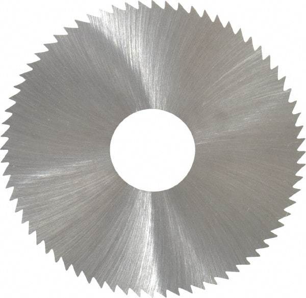 Made in USA - 2-3/4" Diam x 0.014" Blade Thickness x 3/4" Arbor Hole Diam, 72 Tooth Slitting and Slotting Saw - Arbor Connection, Right Hand, Uncoated, High Speed Steel, Concave Ground, Contains Keyway - Best Tool & Supply