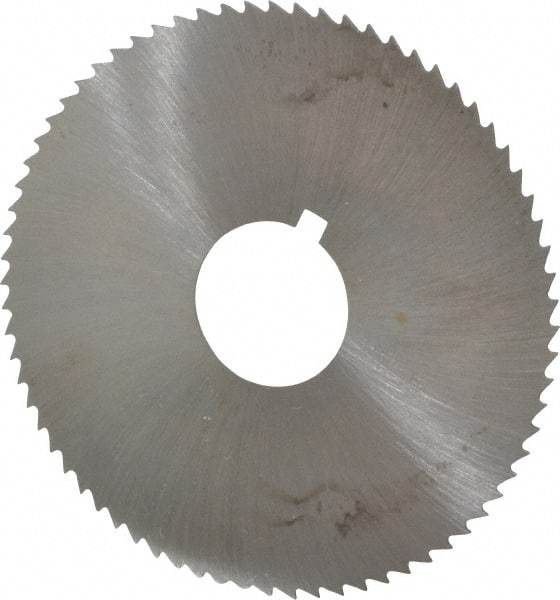 Made in USA - 2-3/4" Diam x 0.02" Blade Thickness x 3/4" Arbor Hole Diam, 72 Tooth Slitting and Slotting Saw - Arbor Connection, Right Hand, Uncoated, High Speed Steel, Concave Ground, Contains Keyway - Best Tool & Supply