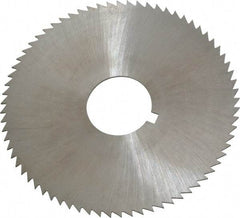 Made in USA - 2-3/4" Diam x 0.032" Blade Thickness x 3/4" Arbor Hole Diam, 72 Tooth Slitting and Slotting Saw - Arbor Connection, Right Hand, Uncoated, High Speed Steel, Concave Ground, Contains Keyway - Best Tool & Supply