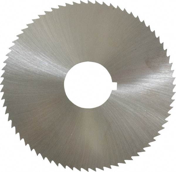 Made in USA - 2-3/4" Diam x 0.036" Blade Thickness x 3/4" Arbor Hole Diam, 72 Tooth Slitting and Slotting Saw - Arbor Connection, Right Hand, Uncoated, High Speed Steel, Concave Ground, Contains Keyway - Best Tool & Supply