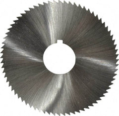 Made in USA - 2-3/4" Diam x 0.04" Blade Thickness x 3/4" Arbor Hole Diam, 72 Tooth Slitting and Slotting Saw - Arbor Connection, Right Hand, Uncoated, High Speed Steel, Concave Ground, Contains Keyway - Best Tool & Supply