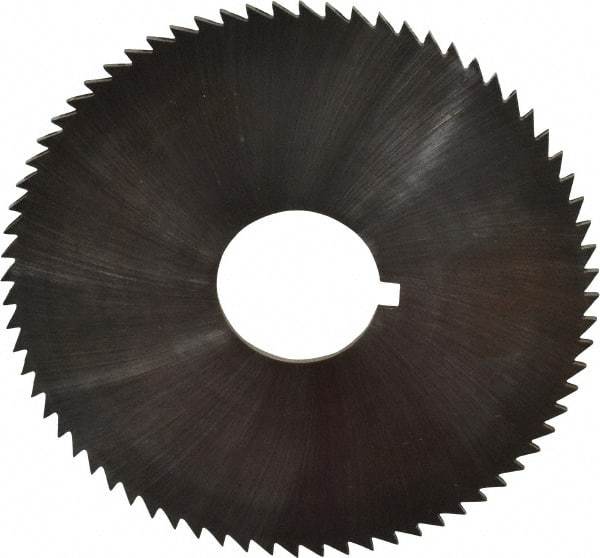 Made in USA - 2-3/4" Diam x 0.045" Blade Thickness x 3/4" Arbor Hole Diam, 72 Tooth Slitting and Slotting Saw - Arbor Connection, Right Hand, Uncoated, High Speed Steel, Concave Ground, Contains Keyway - Best Tool & Supply