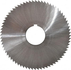 Made in USA - 2-3/4" Diam x 0.051" Blade Thickness x 3/4" Arbor Hole Diam, 72 Tooth Slitting and Slotting Saw - Arbor Connection, Right Hand, Uncoated, High Speed Steel, Concave Ground, Contains Keyway - Best Tool & Supply