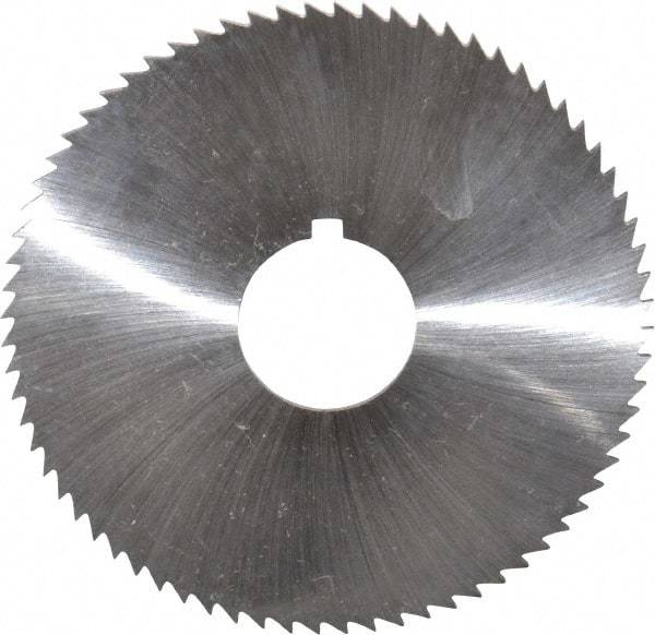 Made in USA - 2-3/4" Diam x 0.057" Blade Thickness x 3/4" Arbor Hole Diam, 72 Tooth Slitting and Slotting Saw - Arbor Connection, Right Hand, Uncoated, High Speed Steel, Concave Ground, Contains Keyway - Best Tool & Supply