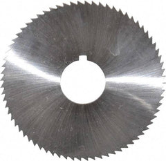 Made in USA - 2-3/4" Diam x 0.057" Blade Thickness x 3/4" Arbor Hole Diam, 72 Tooth Slitting and Slotting Saw - Arbor Connection, Right Hand, Uncoated, High Speed Steel, Concave Ground, Contains Keyway - Best Tool & Supply