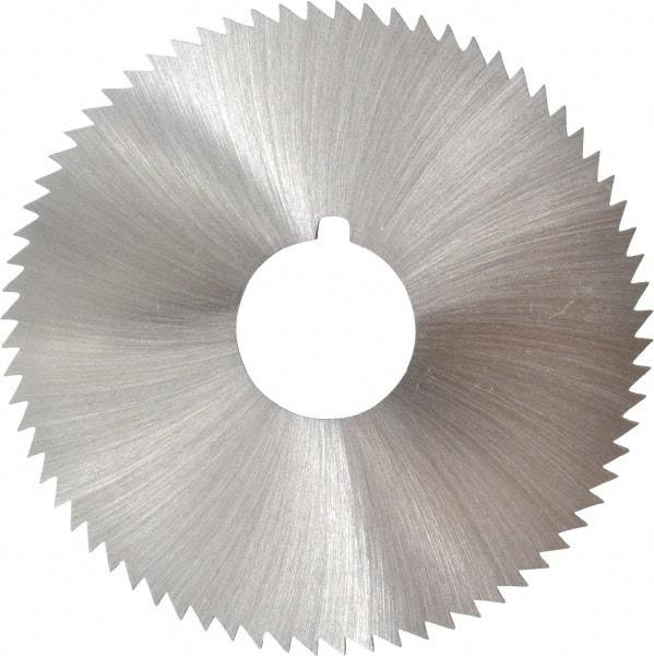 Made in USA - 2-3/4" Diam x 0.072" Blade Thickness x 3/4" Arbor Hole Diam, 72 Tooth Slitting and Slotting Saw - Arbor Connection, Right Hand, Uncoated, High Speed Steel, Concave Ground, Contains Keyway - Best Tool & Supply