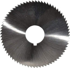 Made in USA - 2-3/4" Diam x 0.081" Blade Thickness x 3/4" Arbor Hole Diam, 72 Tooth Slitting and Slotting Saw - Arbor Connection, Right Hand, Uncoated, High Speed Steel, Concave Ground, Contains Keyway - Best Tool & Supply