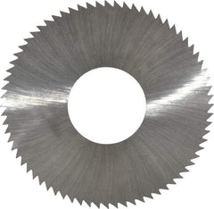 Made in USA - 2-3/4" Diam x 0.014" Blade Thickness x 1" Arbor Hole Diam, 72 Tooth Slitting and Slotting Saw - Arbor Connection, Right Hand, Uncoated, High Speed Steel, Concave Ground, Contains Keyway - Best Tool & Supply