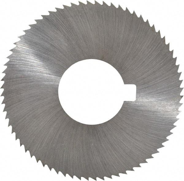 Made in USA - 2-3/4" Diam x 0.016" Blade Thickness x 1" Arbor Hole Diam, 72 Tooth Slitting and Slotting Saw - Arbor Connection, Right Hand, Uncoated, High Speed Steel, Concave Ground, Contains Keyway - Best Tool & Supply