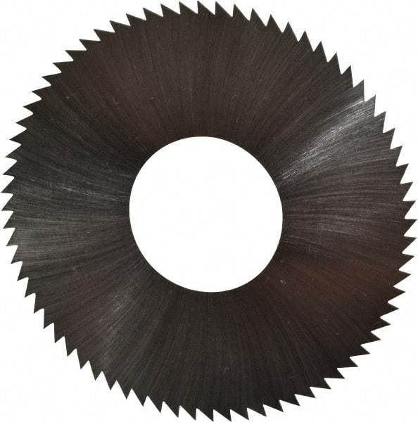 Made in USA - 2-3/4" Diam x 0.018" Blade Thickness x 1" Arbor Hole Diam, 72 Tooth Slitting and Slotting Saw - Arbor Connection, Right Hand, Uncoated, High Speed Steel, Concave Ground, Contains Keyway - Best Tool & Supply