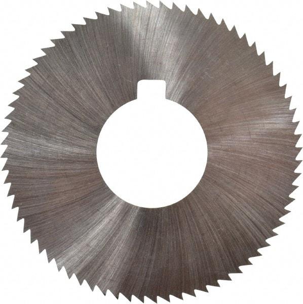 Made in USA - 2-3/4" Diam x 0.02" Blade Thickness x 1" Arbor Hole Diam, 72 Tooth Slitting and Slotting Saw - Arbor Connection, Right Hand, Uncoated, High Speed Steel, Concave Ground, Contains Keyway - Best Tool & Supply