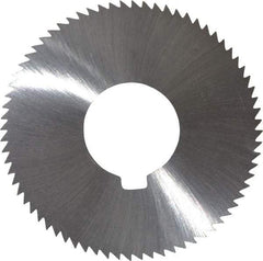 Made in USA - 2-3/4" Diam x 0.045" Blade Thickness x 1" Arbor Hole Diam, 72 Tooth Slitting and Slotting Saw - Arbor Connection, Right Hand, Uncoated, High Speed Steel, Concave Ground, Contains Keyway - Best Tool & Supply