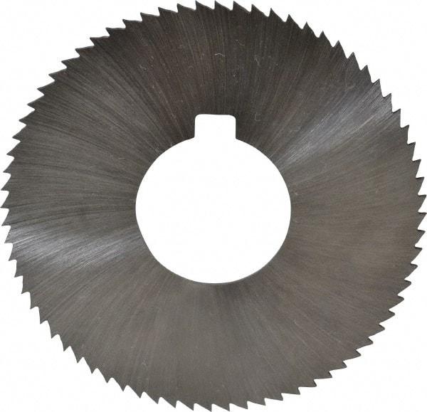 Made in USA - 2-3/4" Diam x 0.051" Blade Thickness x 1" Arbor Hole Diam, 72 Tooth Slitting and Slotting Saw - Arbor Connection, Right Hand, Uncoated, High Speed Steel, Concave Ground, Contains Keyway - Best Tool & Supply