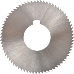 Made in USA - 2-3/4" Diam x 0.072" Blade Thickness x 1" Arbor Hole Diam, 72 Tooth Slitting and Slotting Saw - Arbor Connection, Right Hand, Uncoated, High Speed Steel, Concave Ground, Contains Keyway - Best Tool & Supply