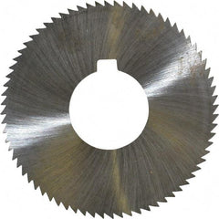 Made in USA - 2-3/4" Diam x 0.081" Blade Thickness x 1" Arbor Hole Diam, 72 Tooth Slitting and Slotting Saw - Arbor Connection, Right Hand, Uncoated, High Speed Steel, Concave Ground, Contains Keyway - Best Tool & Supply