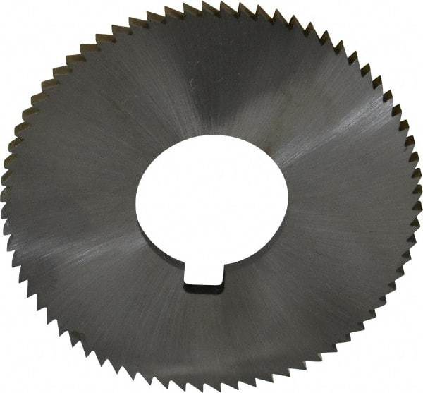 Made in USA - 2-3/4" Diam x 0.144" Blade Thickness x 1" Arbor Hole Diam, 72 Tooth Slitting and Slotting Saw - Arbor Connection, Right Hand, Uncoated, High Speed Steel, Concave Ground, Contains Keyway - Best Tool & Supply