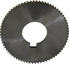 Made in USA - 2-3/4" Diam x 0.144" Blade Thickness x 1" Arbor Hole Diam, 72 Tooth Slitting and Slotting Saw - Arbor Connection, Right Hand, Uncoated, High Speed Steel, Concave Ground, Contains Keyway - Best Tool & Supply