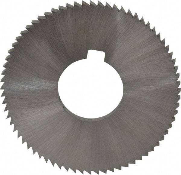 Made in USA - 2-3/4" Diam x 0.162" Blade Thickness x 1" Arbor Hole Diam, 72 Tooth Slitting and Slotting Saw - Arbor Connection, Right Hand, Uncoated, High Speed Steel, Concave Ground, Contains Keyway - Best Tool & Supply