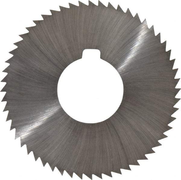 Made in USA - 2-3/4" Diam x 0.025" Blade Thickness x 1" Arbor Hole Diam, 56 Tooth Slitting and Slotting Saw - Arbor Connection, Right Hand, Uncoated, High Speed Steel, Concave Ground, Contains Keyway - Best Tool & Supply