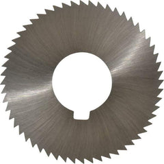 Made in USA - 2-3/4" Diam x 0.04" Blade Thickness x 1" Arbor Hole Diam, 56 Tooth Slitting and Slotting Saw - Arbor Connection, Right Hand, Uncoated, High Speed Steel, Concave Ground, Contains Keyway - Best Tool & Supply