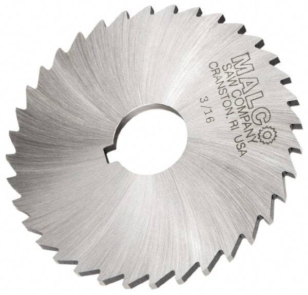 Made in USA - 6" Diam x 3/16" Blade Thickness x 1" Arbor Hole Diam, 42 Tooth Slitting and Slotting Saw - Arbor Connection, Right Hand, Uncoated, High Speed Steel, Concave Ground, Contains Keyway - Best Tool & Supply