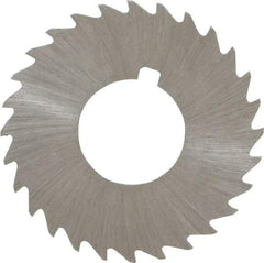 Made in USA - 1-1/4" Diam x 1/32" Blade Thickness x 1/2" Arbor Hole Diam, 28 Tooth Slitting and Slotting Saw - Arbor Connection, Right Hand, Uncoated, High Speed Steel, Concave Ground, Contains Keyway - Best Tool & Supply