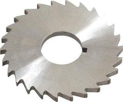 Made in USA - 1-1/2" Diam x 3/32" Blade Thickness x 1/2" Arbor Hole Diam, 26 Tooth Slitting and Slotting Saw - Arbor Connection, Right Hand, Uncoated, High Speed Steel, Concave Ground, Contains Keyway - Best Tool & Supply