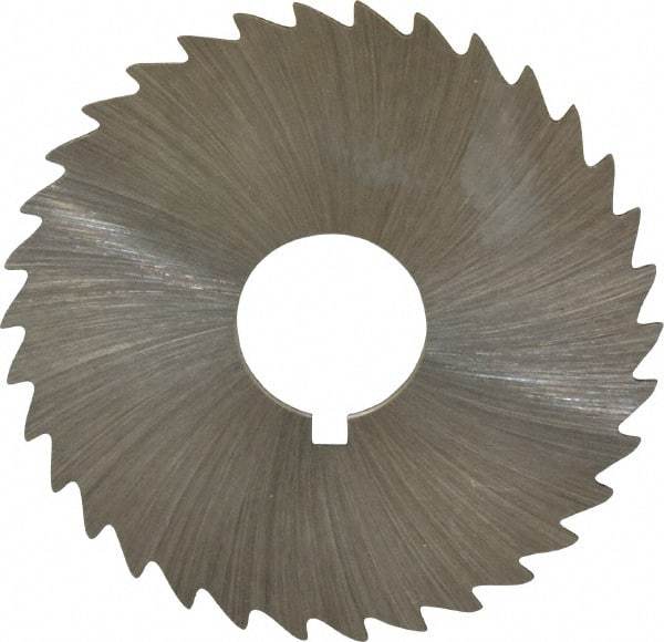 Made in USA - 1-3/4" Diam x 1/32" Blade Thickness x 1/2" Arbor Hole Diam, 34 Tooth Slitting and Slotting Saw - Arbor Connection, Right Hand, Uncoated, High Speed Steel, Concave Ground, Contains Keyway - Best Tool & Supply