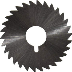 Made in USA - 1-3/4" Diam x 3/32" Blade Thickness x 1/2" Arbor Hole Diam, 30 Tooth Slitting and Slotting Saw - Arbor Connection, Right Hand, Uncoated, High Speed Steel, Concave Ground, Contains Keyway - Best Tool & Supply