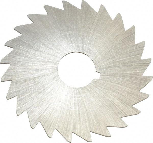 Made in USA - 2" Diam x 1/32" Blade Thickness x 1/2" Arbor Hole Diam, 24 Tooth Slitting and Slotting Saw - Arbor Connection, Right Hand, Uncoated, High Speed Steel, Concave Ground, Contains Keyway - Best Tool & Supply