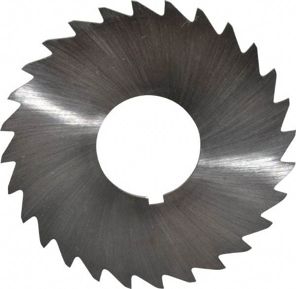 Made in USA - 2-1/2" Diam x 3/64" Blade Thickness x 7/8" Arbor Hole Diam, 28 Tooth Slitting and Slotting Saw - Arbor Connection, Right Hand, Uncoated, High Speed Steel, Concave Ground, Contains Keyway - Best Tool & Supply