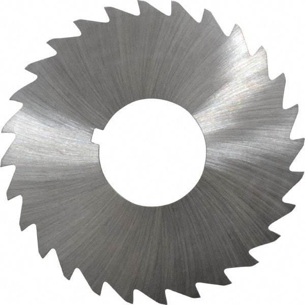 Made in USA - 2-1/2" Diam x 1/16" Blade Thickness x 7/8" Arbor Hole Diam, 28 Tooth Slitting and Slotting Saw - Arbor Connection, Right Hand, Uncoated, High Speed Steel, Concave Ground, Contains Keyway - Best Tool & Supply