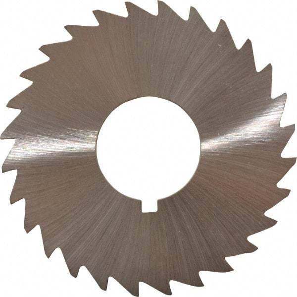 Made in USA - 2-1/2" Diam x 1/8" Blade Thickness x 7/8" Arbor Hole Diam, 28 Tooth Slitting and Slotting Saw - Arbor Connection, Right Hand, Uncoated, High Speed Steel, Concave Ground, Contains Keyway - Best Tool & Supply