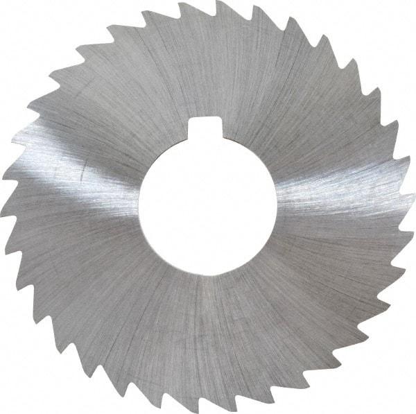 Made in USA - 3" Diam x 1/32" Blade Thickness x 1" Arbor Hole Diam, 34 Tooth Slitting and Slotting Saw - Arbor Connection, Right Hand, Uncoated, High Speed Steel, Concave Ground, Contains Keyway - Best Tool & Supply