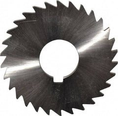 Made in USA - 3" Diam x 1/8" Blade Thickness x 1" Arbor Hole Diam, 30 Tooth Slitting and Slotting Saw - Arbor Connection, Right Hand, Uncoated, High Speed Steel, Concave Ground, Contains Keyway - Best Tool & Supply