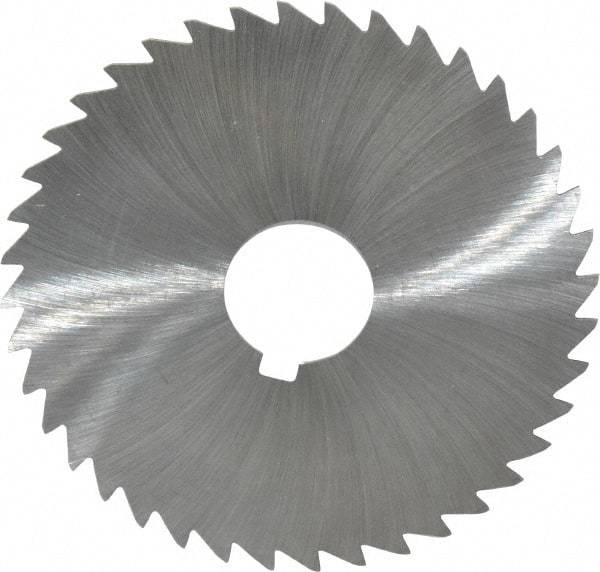 Made in USA - 4" Diam x 1/32" Blade Thickness x 1" Arbor Hole Diam, 40 Tooth Slitting and Slotting Saw - Arbor Connection, Right Hand, Uncoated, High Speed Steel, Concave Ground, Contains Keyway - Best Tool & Supply