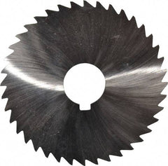 Made in USA - 4" Diam x 3/64" Blade Thickness x 1" Arbor Hole Diam, 40 Tooth Slitting and Slotting Saw - Arbor Connection, Right Hand, Uncoated, High Speed Steel, Concave Ground, Contains Keyway - Best Tool & Supply