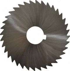 Made in USA - 4" Diam x 3/32" Blade Thickness x 1" Arbor Hole Diam, 36 Tooth Slitting and Slotting Saw - Arbor Connection, Right Hand, Uncoated, High Speed Steel, Concave Ground, Contains Keyway - Best Tool & Supply