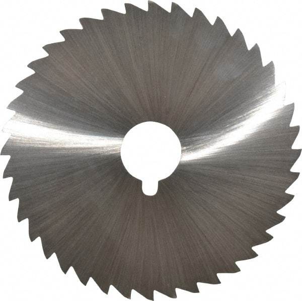 Made in USA - 5" Diam x 1/16" Blade Thickness x 1" Arbor Hole Diam, 40 Tooth Slitting and Slotting Saw - Arbor Connection, Right Hand, Uncoated, High Speed Steel, Concave Ground, Contains Keyway - Best Tool & Supply