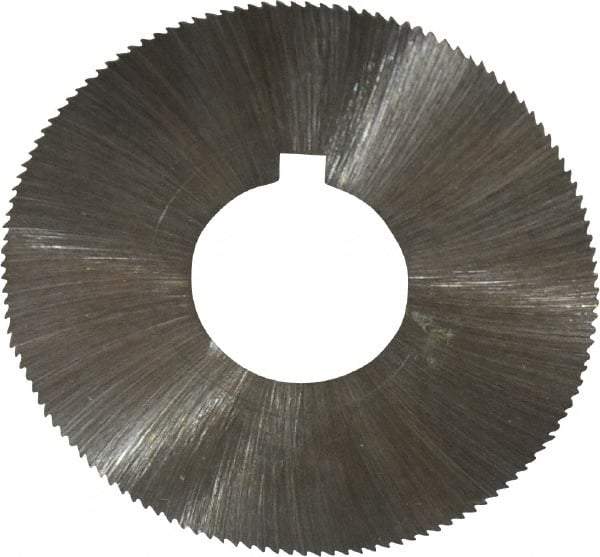 Made in USA - 1-3/4" Diam x 0.006" Blade Thickness x 5/8" Arbor Hole Diam, 132 Tooth Slitting and Slotting Saw - Arbor Connection, Right Hand, Uncoated, High Speed Steel, Concave Ground, Contains Keyway - Best Tool & Supply