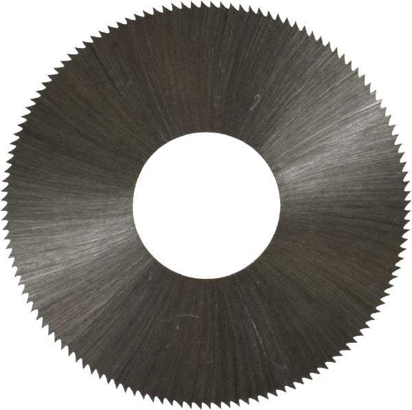 Made in USA - 1-3/4" Diam x 0.012" Blade Thickness x 5/8" Arbor Hole Diam, 132 Tooth Slitting and Slotting Saw - Arbor Connection, Right Hand, Uncoated, High Speed Steel, Concave Ground, Contains Keyway - Best Tool & Supply